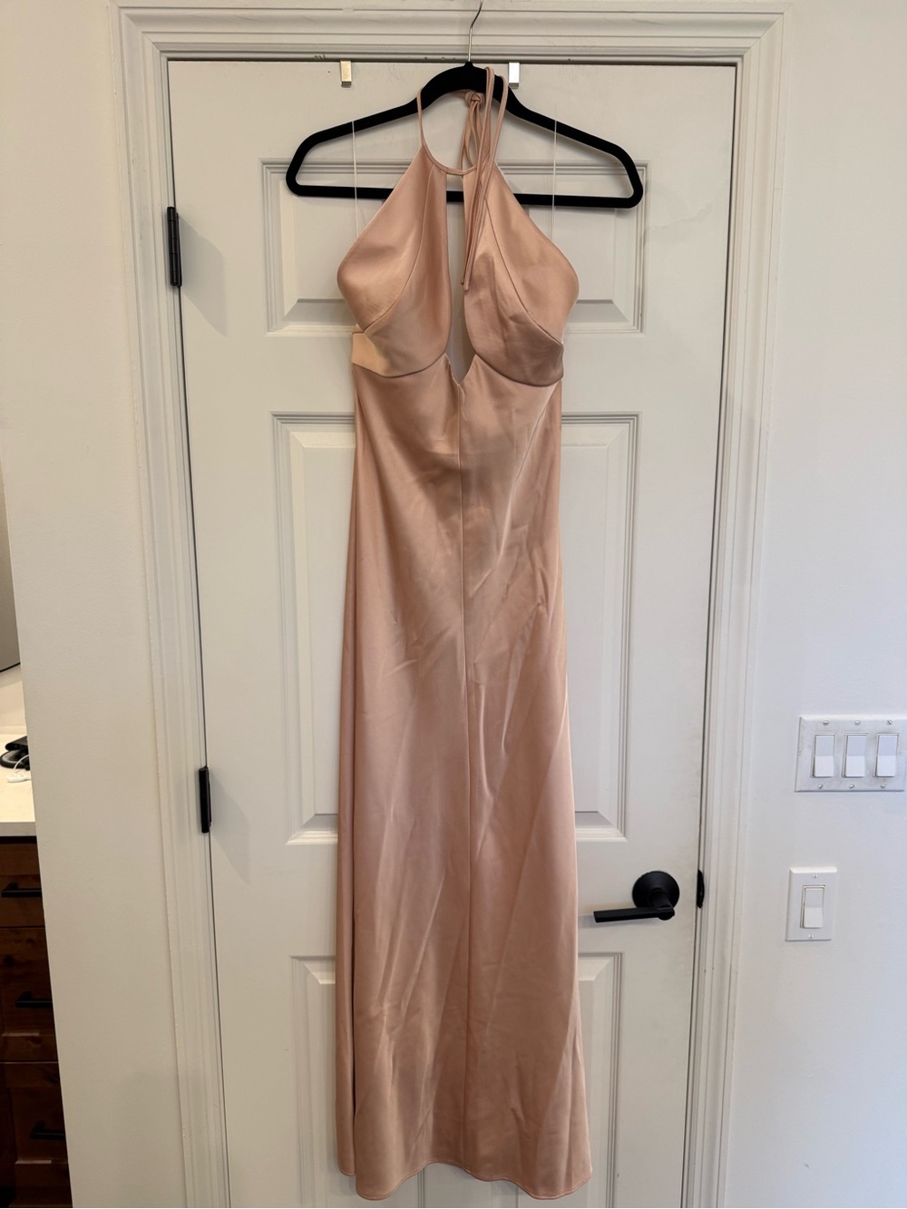 NWT Significant Other Becca Halter Satin Maxi Dress in Blush Pink AU 10 US 6